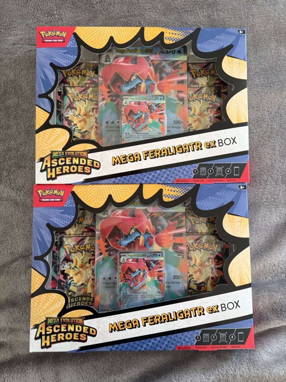 Pokémon Mega Evolution Ascended Heroes Box Feraligatr EX TCG LOT OF 2 New